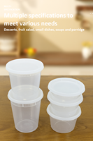 Gobelet à soupe jetable en plastique PET épaissi, anti-fuite, avec couvercle, doré estampé, pour boîte à lunch, bol, à paroi simple, qualité alimentaire, pour porridge à emporter