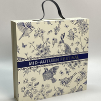 Boîte cadeau en papier pliable de luxe avec poignée Nouveau design Boîte à gâteaux de lune avec logo imprimé Revêtement UV pour le sucre Aliments pour bébés Aliments en conserve