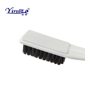 Cepillo para zapatos de plástico Yinste con cerdas de crin de caballo para limpiar zapatos de cuero, mango blanco, 2 piezas - Product Image 4