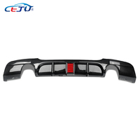 Diffuser bibir Bumper belakang mobil tampilan karbon ABS hitam mengkilap dengan lampu rem untuk BMW E90 E91 M Sport 320i 325i 330i 335i 2006-2011
