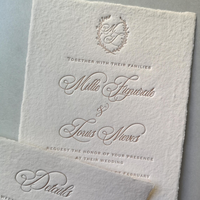 Tarjeta de Invitación de Boda Personalizada con Relieve Exquisito, Papel Hecho a Mano con Borde Decorativo para Invitaciones de Ceremonia de Matrimonio y Fiesta de Compromiso
