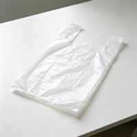 Sacs shopping en plastique HDPE haute résistance, forme t-shirt, couleurs vives, impression flexo personnalisée, pour supermarchés et magasins