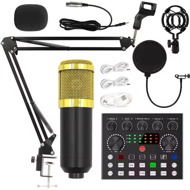 V8S Sound Card BM800 Condenser Microphone Kit Professional Studio Audio Set for Karaoke Podcast Live Streaming Recording