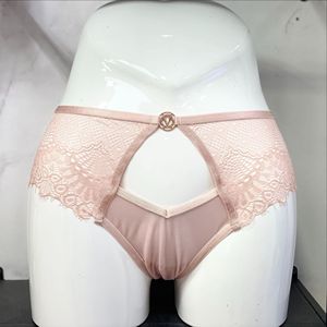 Designer's New Sexy Lingerie Lace Embroidery Hollowed <b>V</b>-Ring Buckle Bow Women's G-<b>String</b> Underwear Knitted Seamless Breathable - Product Image 4