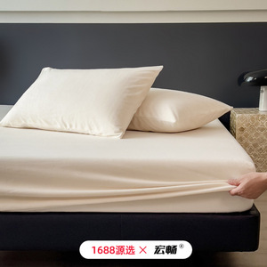 Milk Fleece <b>Fitted</b> <b>Sheet</b> 1.5m Bed Anti Static Solid Color Winter Autumn Baby Mattress Protector - Product Image 5