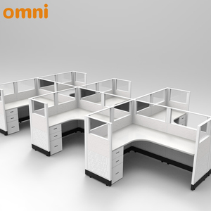 Omni hiện đại 3-chỗ ngồi Modular mở kế hoạch cuộc gọi trung tâm văn phòng nhân viên văn phòng cubicles bàn làm việc l-hình dạng mở rộng có thể điều chỉnh nhôm - Product Image 3