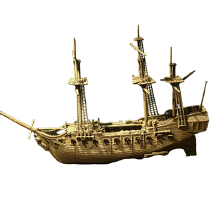 Modelo de Barco de Vela Submarino de Resina Ecológica Fenipate (290-350 mm de Largo), Forma Irregular, Accesorios <span class=keywords><strong>para</strong></span> Acuarios - Product Image 1