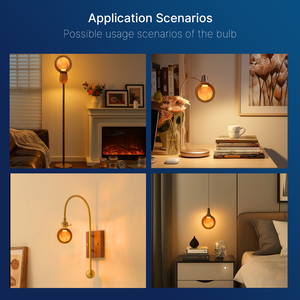 Прямая поставка с фабрики, новый дизайн, двойная лампа, прозрачное стекло, матовое G40 G125, светодиодная лампа 120 В, E26, без мерцания, дымчатое стекло, Янтарная стеклянная лампа - Product Image 6