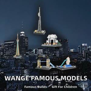 WANGE Blocs de construction en plastique, modèle d'architecture classique, compatibles avec la Tour Eiffel, le Taj Mahal, la Statue de la Liberté, cadeau pour - Product Image 2