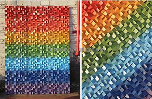 Moderno 3D in legno di abete rosso legno mosaico antico di piastrelle di legno per soggiorno camera da letto di fondo pannelli di parete applicazione interna - Product Image 6