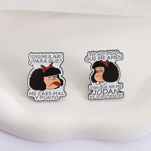 Épingles en émail avec des personnages de bandes dessinées, <span class=keywords><strong>citation</strong></span> espagnole amusante, broche « Yo NoPido Que Me Amen », badge de revers, bijoux, cadeaux pour amis - Product Image 3