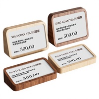 Support de présentation de table en bois massif pour panneau de prix, menu, carte de nom, étiquette, avec base détachable, pour magasin de détail, restaurant, bureau