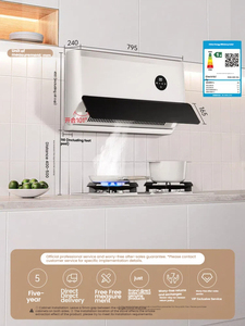 Campana Extractora Ultrafina X5L con Succión Lateral y Placa <span class=keywords><strong>de</strong></span> Cocción a Gas, Extractor <span class=keywords><strong>de</strong></span> Alto Flujo <span class=keywords><strong>de</strong></span> <span class=keywords><strong>Aire</strong></span> <span class=keywords><strong>de</strong></span> Frecuencia Variable <span class=keywords><strong>para</strong></span> <span class=keywords><strong>Cocina</strong></span> Doméstica - Product Image 1
