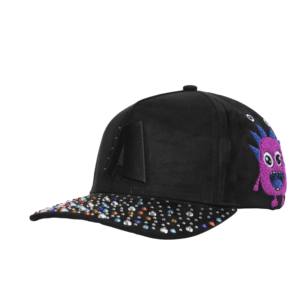 Casquette en daim brodée chenille à 5 panneaux TCAP Chine avec diamants, style baseball - Product Image 1