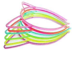 Wholesale Cheap lovely plastic cat ear glitter headband candy rabbit bling headbands for kids