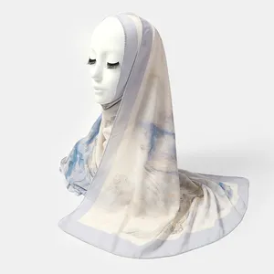 2024 model cetak kustom Modal kain jilbab syal Muslim wanita Modal katun jilbab syal kualitas tinggi Modal jilbab