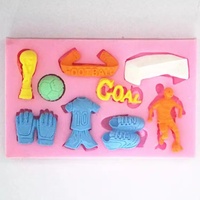 YS Fußball Fußball Match Thema Silikon form Zucker Craft Kuchen Dekorations werkzeug Fondant Form Handwerk Kunst Harz Ton Schokoladen formen