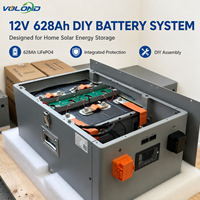 Boîtier de batterie DIY VOLOND 12V 4S 628Ah LiFePO4 7KWh en acier avec BMS JK 300A + équilibreur 2A, garantie 10 ans, certifié CE, flexible pour solaire/camping-car