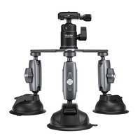 TELESIN üçlü vantuz cam kamera vakumlu kaide DJI eylem 2/ GoPro Hero 10/9/8/7/6 kamera/dslr