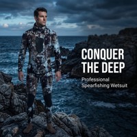 Combinaison de plongée professionnelle en néoprène camouflage 3 mm, 2 pièces, avec capuche, haute élasticité, pour la pêche sous-marine