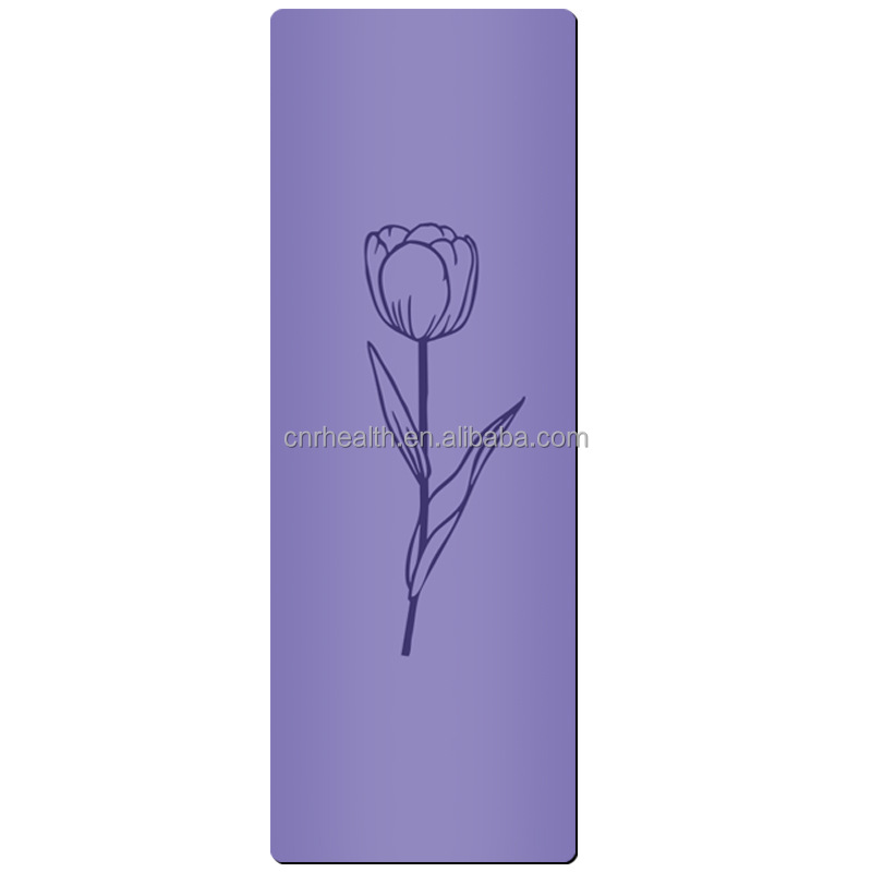Anti Slip Foldable Organic PU Natural Rubber Suede Microfiber Printed Custom Logo Eco Friendly Pilates printed pu Yoga Mat