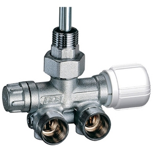 Valvola Termostatica Monotubo Sinistra Quadrata con Raccordo Diametro 1/2 per Sistemi HVAC - Product Image 1