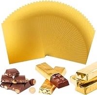 Lámina de Aluminio Suave de Aleación 8011 con Impresión Personalizada en Dorado para Envolver Chocolates, Snacks, Piruletas de Azúcar DIY, Grado Alimenticio Bajo
