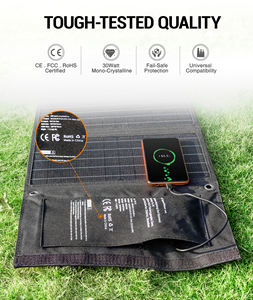 <span class=keywords><strong>Cargador</strong></span> <span class=keywords><strong>Solar</strong></span> <span class=keywords><strong>BLAVOR</strong></span> de 30 W, USB-A QC3.0/USB-C de 24 W, Plegable, Impermeable IPX4, Negro, Panel <span class=keywords><strong>Solar</strong></span> para Camping, <span class=keywords><strong>Cargador</strong></span> de Batería - Product Image 5