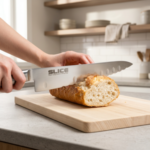 Cuchillo de Chef Profesional Seki Japan de 9.45 pulgadas (24 cm), Acero Inoxidable Dentado con Acabado Satinado, Apto para Lavavajillas, para Uso en Panadería - Product Image 2