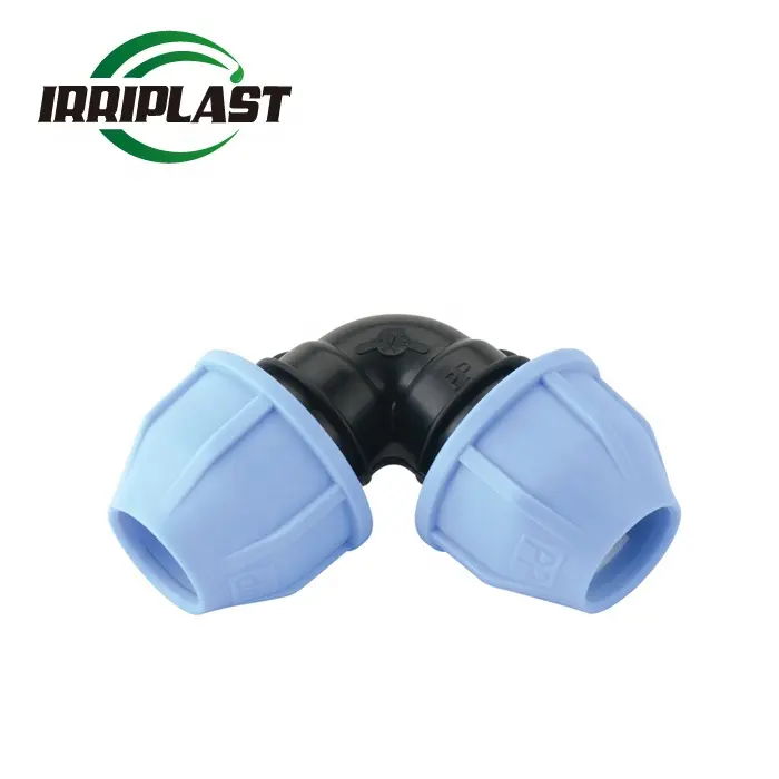 DN20-110 LDPE HDPE Pipa Pemipaan Pipa Fitting Pp Kompresi Siku 90 untuk Suplai Air