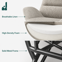 Fauteuil lounge ergonomique moderne à dossier haut en tissu avec base croisée pour zone de réception, bureau, usage commercial