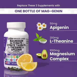 Capsules de complexe de <span class=keywords><strong>magnésium</strong></span> OEM avec glycinate, citrate, malate, oxyde, taurate, aspartate, orotate et chlorure de <span class=keywords><strong>magnésium</strong></span> – Complément alimentaire - Product Image 4