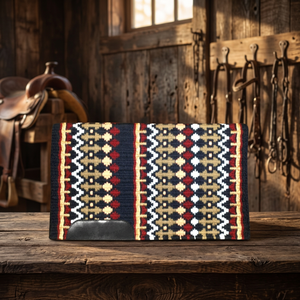 Tapis de selle en feutre tressé de style occidental, design de qualité supérieure, en laine de Nouvelle-Zélande, avec doublure en tissu, couleur personnalisable - Product Image 3