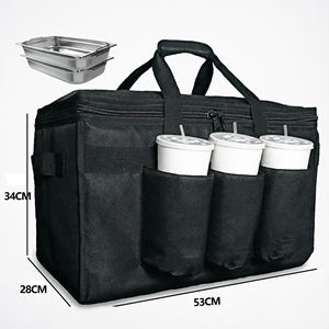 Bolsa Térmica Plegable Impermeable de Poliéster Personalizada para Entrega de Alimentos, con Portavasos/Portabebidas, Patrón de Letras, Logotipo Personalizado - Product Image 3