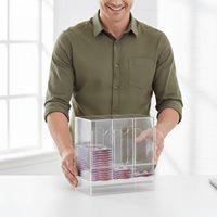 Présentoir de Comptoir Empilable en Acrylique Transparent à 3 ou 6 Compartiments pour Boosters TCG, Distributeur par Gravité pour Cartes à Collectionner en Magasin