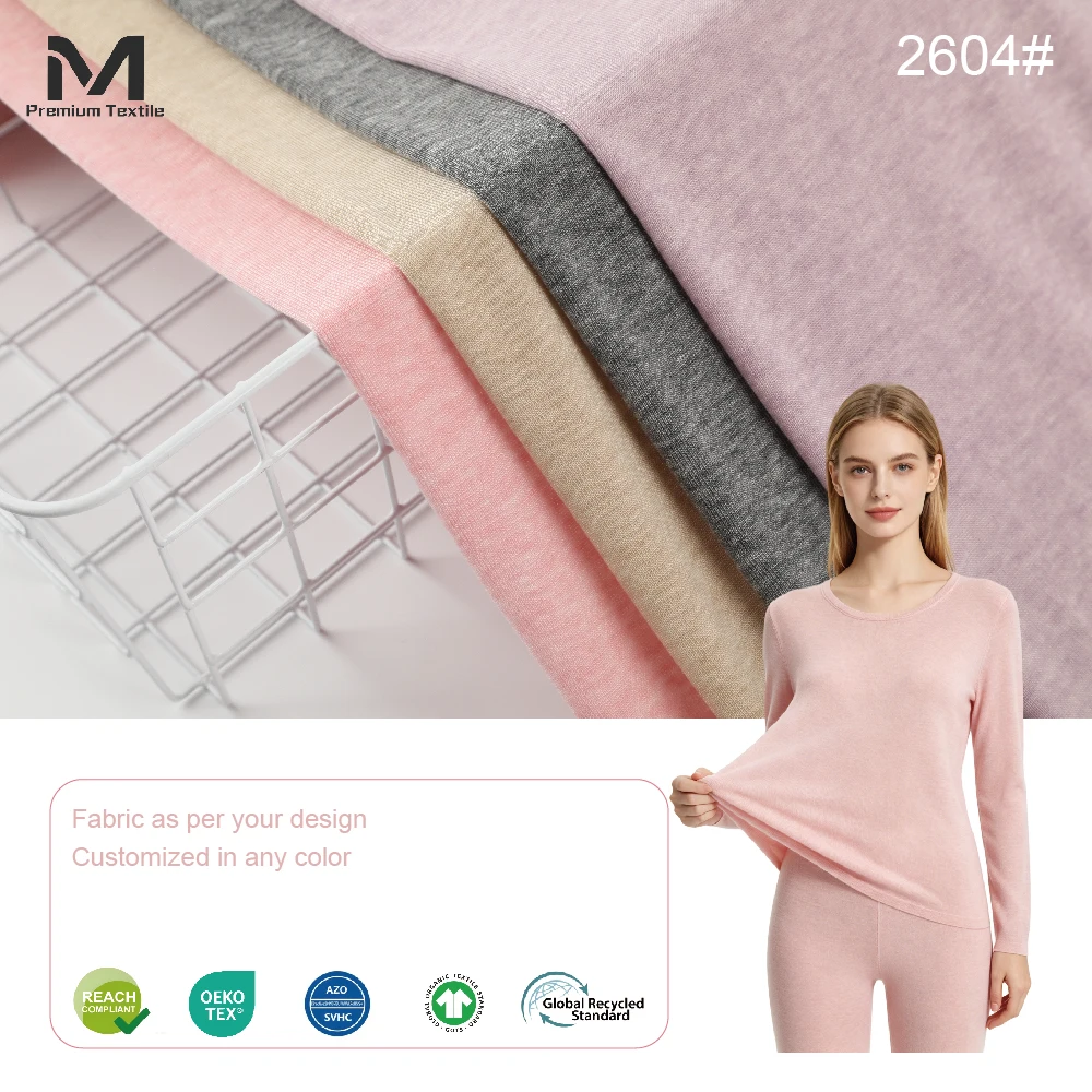 Organic Sustainable Recycled Ultra Soft Lyocell Wool Spandex Jersey Fabric For Luxurious Eco Conscious Modern Loungewear 2604#