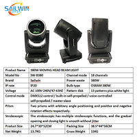 Projecteur à tête mobile CE 380W SW-B380 DMX512 à double prisme 13 Gobos pour DJ, discothèque, mariage, scène et événements