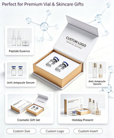 Boîte personnalisée de luxe magnétique rigide pour flacons de peptides, avec revêtement UV, emballage en carton à couvercle rabattable pour sérum et flacons de peptides de soin de la peau