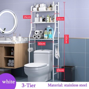 Trong nhà vệ sinh tổ chức <span class=keywords><strong>3</strong></span> tầng kim loại kệ góc đứng lưu trữ tổ chức máy giặt giá trên giá nhà vệ sinh - Product Image 2