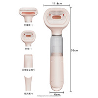 Brosse et peigne sans fil pour toilettage des chiens avec 4 embouts interchangeables - Rechargeable, portable, facile à utiliser pour les chiens de toutes tailles