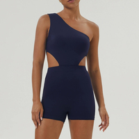 Combinaison de yoga sexy à épaules tombantes, short de sport sculptant, combinaison de fitness pour entraînement en intérieur – Vente en gros
