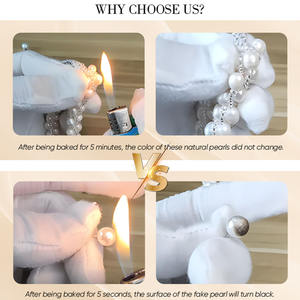 قلادة لؤلؤ رقيقة مع قلادة على شكل زهرة وسلسلة مطلية بالذهب للارتداء اليومي والحفلات وحفلات الزفاف، مجوهرات أنيقة للنساء - Product Image 6