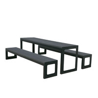 Mesa de centro comercial personalizada, 5 pies, 6 pies y 8 pies, mesa rústica de madera para picnic al aire libre, Banco de mesa de jardín para Parque Natural