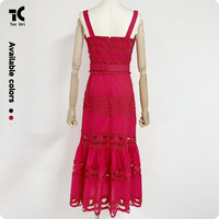 Robe décontractée longue pour femme, col halter, taille empire, dos nu, en dentelle, coupe sirène, ligne A, pour le quotidien