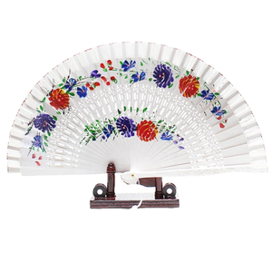 Abanico de mano tradicional de bambú macizo español tallado al por mayor de Guansen con diseños de ángeles publicitarios para eventos - Color personalizado - Product Image 5