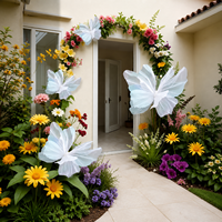 Décor floral géant personnalisé en soie pastel, papillons artificiels, fleurs artificielles, décoration de scène pour événements de mariage, accessoires pour photomaton