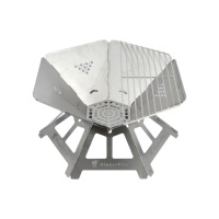 Portable pliant Camping feu de joie foyer en acier inoxydable Mini foyer gril cuisson en plein air BBQ foyer