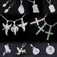 Pendentif Jésus Hip Hop Iced Out pour chaîne, plaqué or 18 carats, argent sterling 925, diamant Moissanite VVS