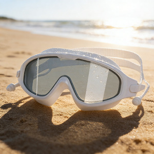 Junhai Swimming Goggles Large Frame With Earplugs High Definition Lens For Men Women Pool Beach Use - Product Image 1
