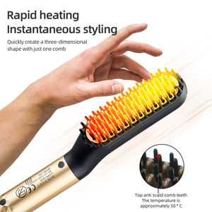 Alisador de <span class=keywords><strong>barba</strong></span> de etiqueta privada personalizado, rizador caliente, peine calentado, voluminizador, eléctrico, de cerámica, para hombres, alisador de <span class=keywords><strong>barba</strong></span>, peine eléctrico - Product Image 5